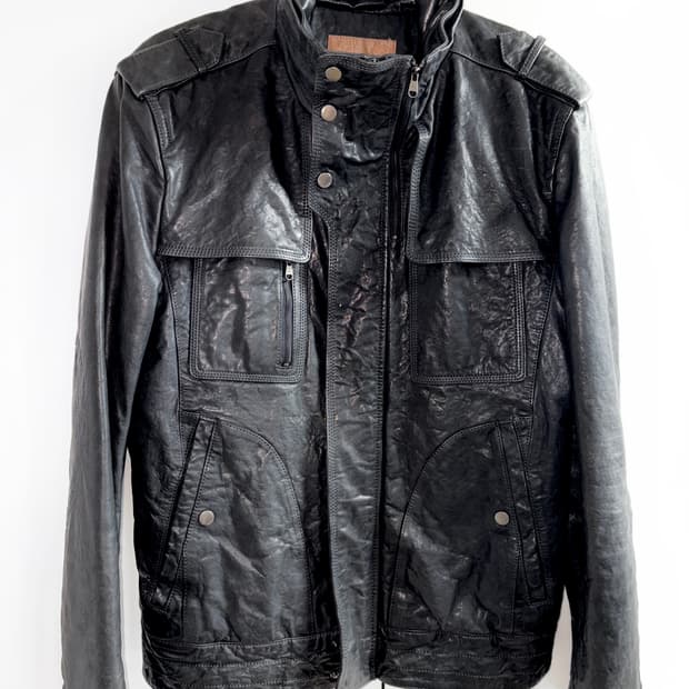 빈티지 블랙 레더 자켓
