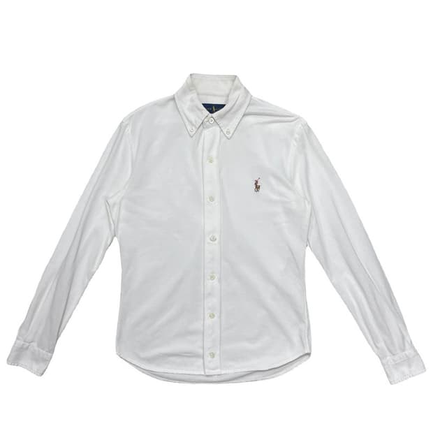 RALPH LAUREN 니트 옥스포드 셔츠 화이트 XS