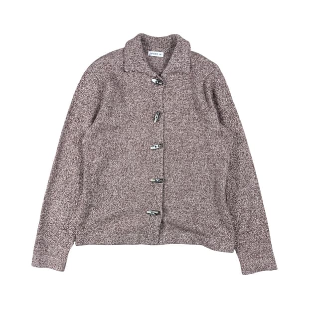 Vintage 자개 단추 울 니트 가디건 