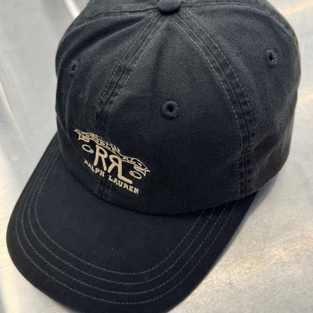 RRL Ranch Logo Twill Ball Cap (Black)