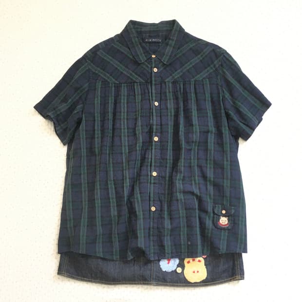 JPN/ 드러그스토어 체크 반팔 셔츠 드라그스토어셔츠 