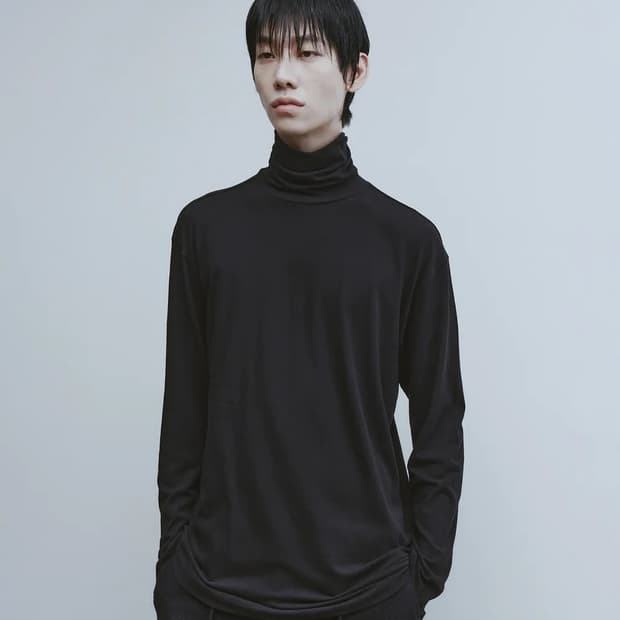 유스 youth 핑거홀 터틀넥 티셔츠 블랙