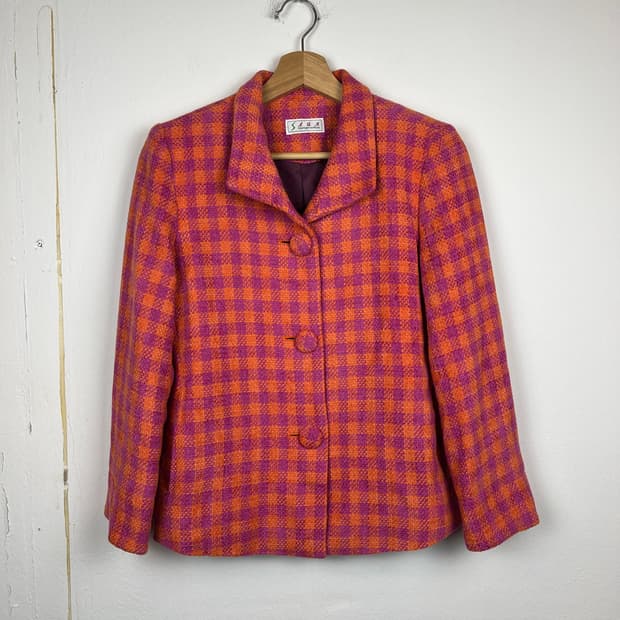 STAR 체크 트위드 자켓 OS