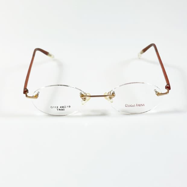 90s GIOGIO AMINA 무테 오벌 프레임 빈티지 안경