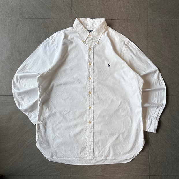 폴로 정품 최신라벨 화이트 클래식 포니 로고 포플린 셔츠