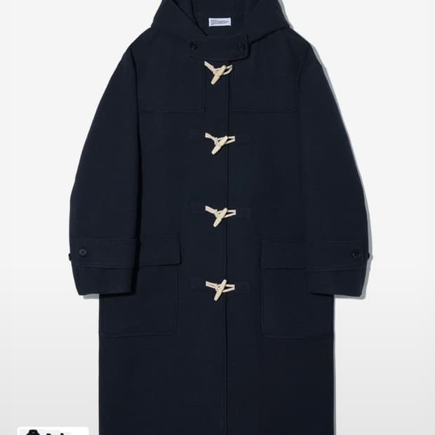 파르티멘토 오버사이즈 멜톤 더플 롱 코트 네이비