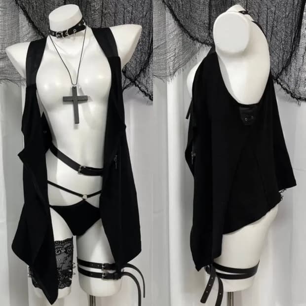 일본 펑크 베스트 조끼자켓 detail sleevless vest