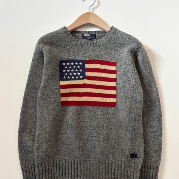 Polo 폴로 랄프로렌 보이즈 성조기 램스울 라운드넥 니트