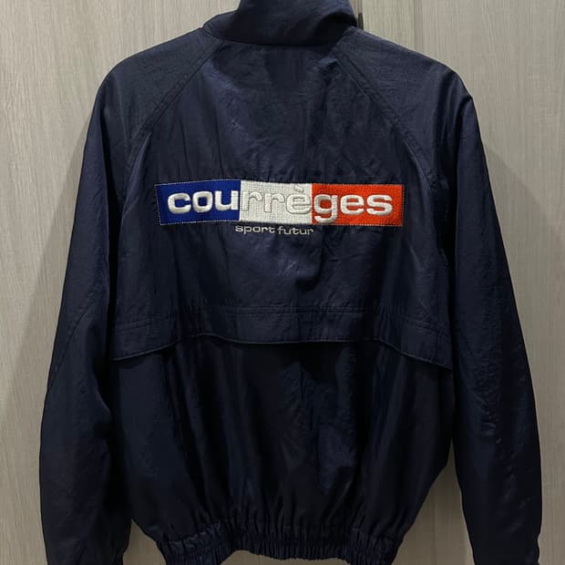 90s 빈티지 꾸레쥬 스포츠 퓨처 네이비 윈드 자켓
