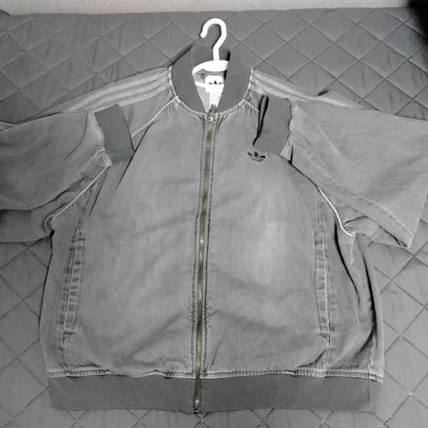 아디다스 sst 아디컬러 루즈 sst  데님 블랙 워시자켓 데님