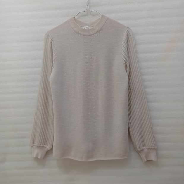 한섬 마인 울 라운드 니트 여성 90 F 셔링벌룬소매 베이지 사랑봉봉