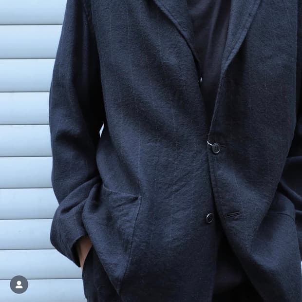 코모리 24aw Stripe Jacket - Black