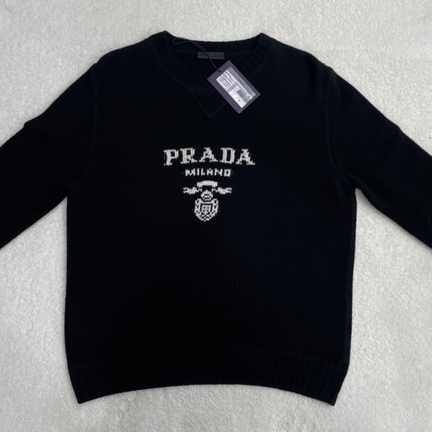 [ S+급 , 52 ] 프라다 신형 인타르시아 캐시미어 니트 블랙