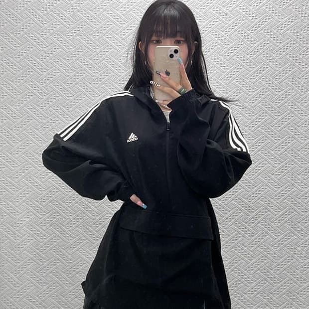 아디다스 캐주얼 져지 후드 테크팩 반집업 아노락 3XL C12943
