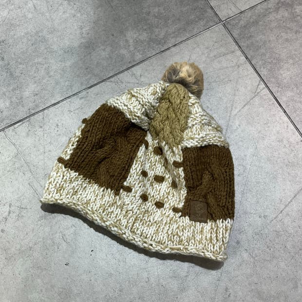 일본 빈티지 모리걸 방울 니트 비니