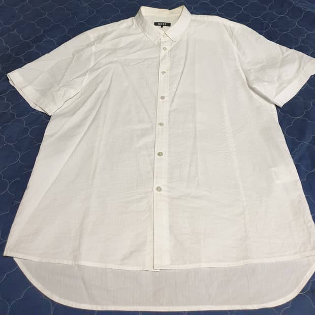 (한섬) DKNY 린넨코튼 반팔 셔츠 화이트 (L)