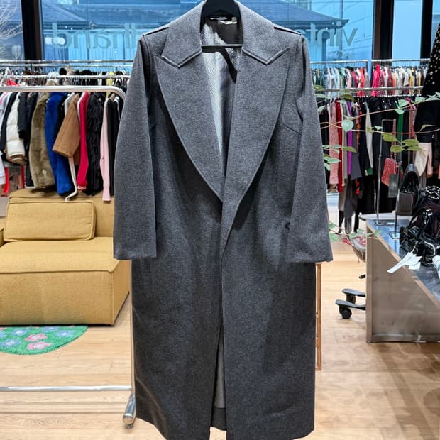 지방시 그레이 울 싱글 롱코트 