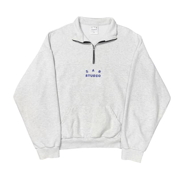 (XXL) 아이앱 스튜디오 하프집업 맨투맨 그레이