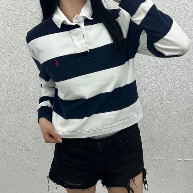 리스트 폴로 랄프로렌 레드포니 네이비 단가라 pk티 S