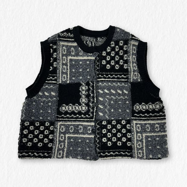 에스닉패턴 니트 베스트