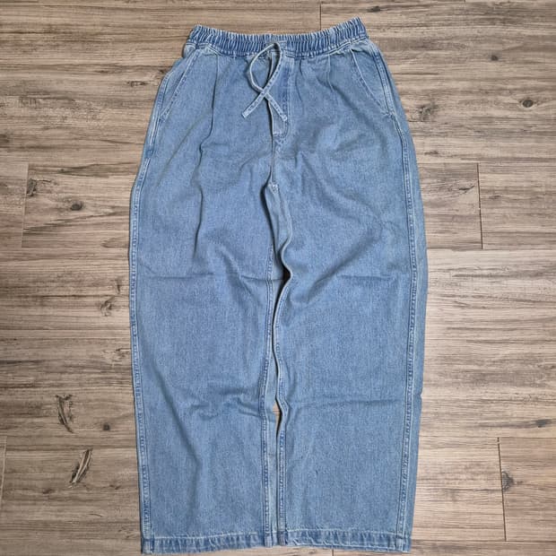 콜롬비아 유니버시티 투턱 와이드 데님 팬츠