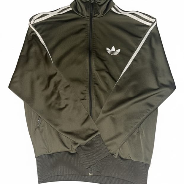 아디다스 카키 파이어버드 져지 트랙탑 후드집업 
