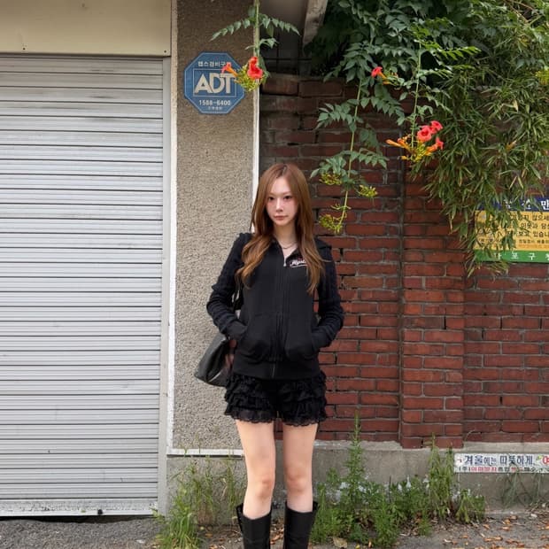 히스테릭글래머 걸프린팅 꽈배기 후드집업