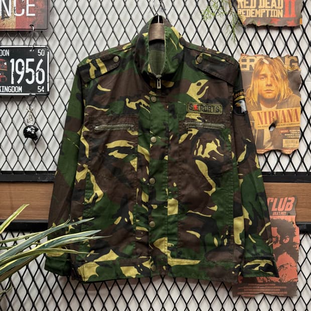 USA VINTAGE DPM 카모플라쥬 필드 자켓 자수 패치 포인트