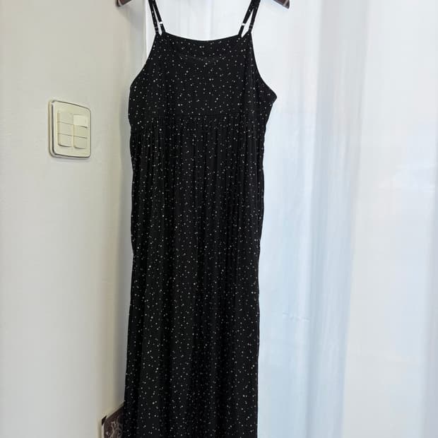 terawear emu x Lutique&omi 블랙 도트 슬립원피스 M