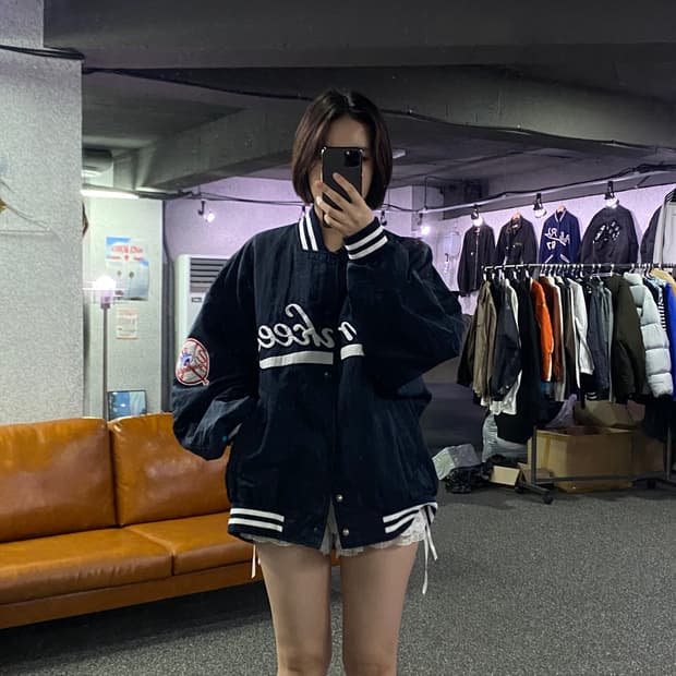 빈티지 뉴욕 양키스 빅로고 네이비 자켓B2731