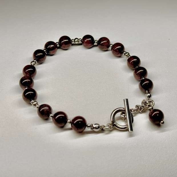 1월 탄생석 천연석 가넷 원석팔찌