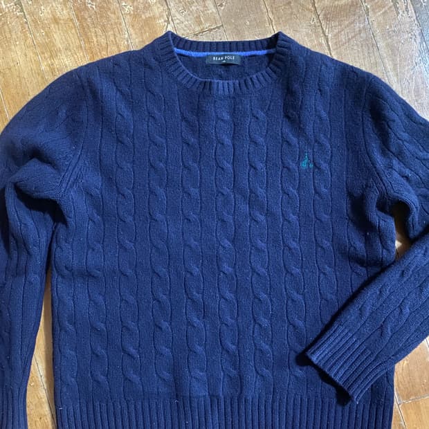 빈폴 네이비 케이블 울 니트 110 (105추천)