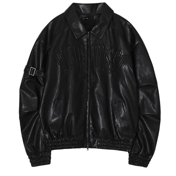 보헤미안서울 로고 레더 자켓