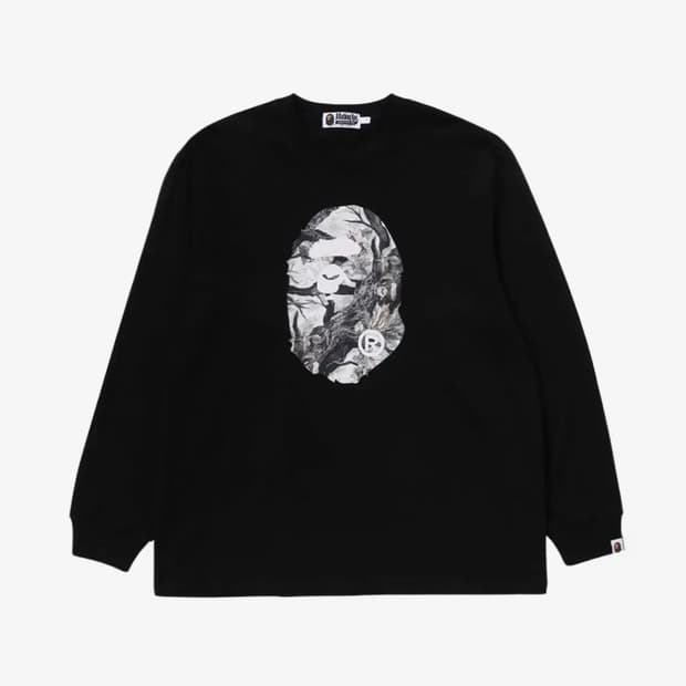 베이프 bape 트리 엣지 카모 에이프 헤드 롱슬리브 티셔츠 XL