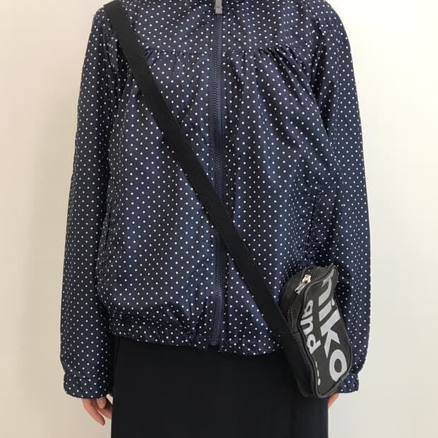 Jpn Poly Navy Dotted Windbreaker Jackets