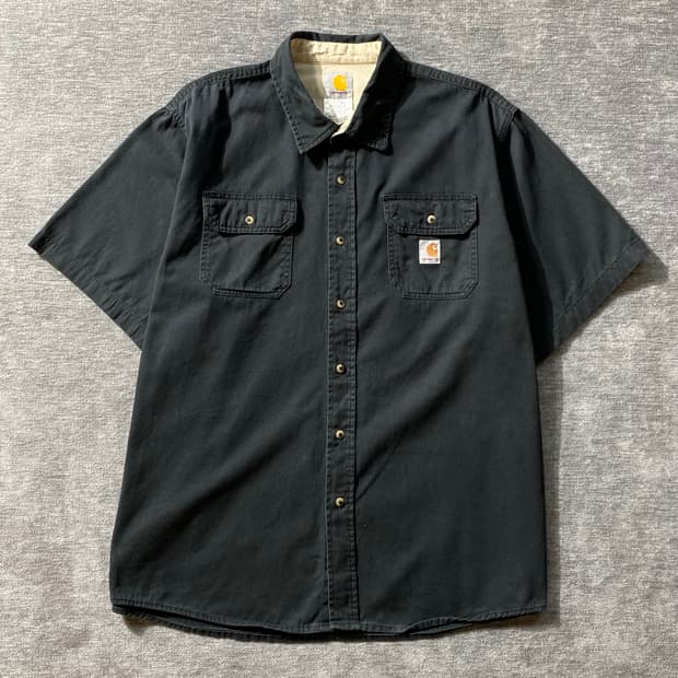 [XL] Carhartt 칼하트 블랙 코튼 반팔 셔츠