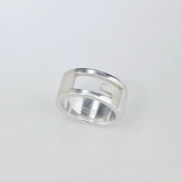 구찌 브랜디드 컷아웃 G 반지 [정품/8호/실측7.5호]