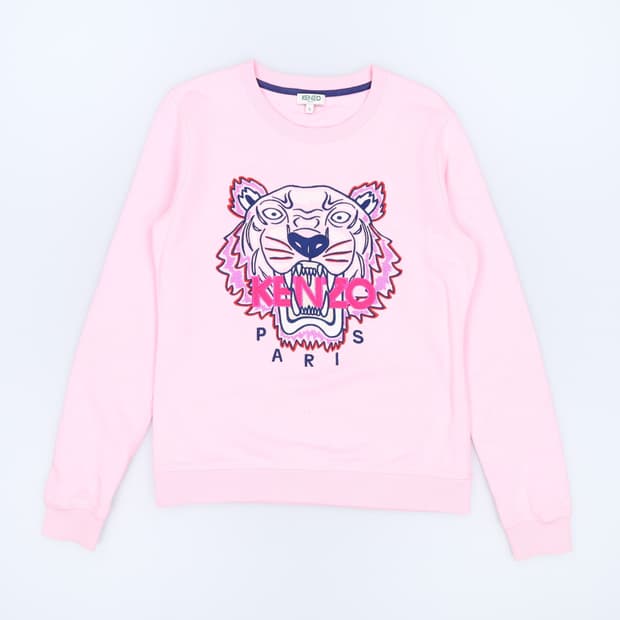 [S] 겐조 타이거 자수 로고 크루넥 맨투맨 핑크 3970