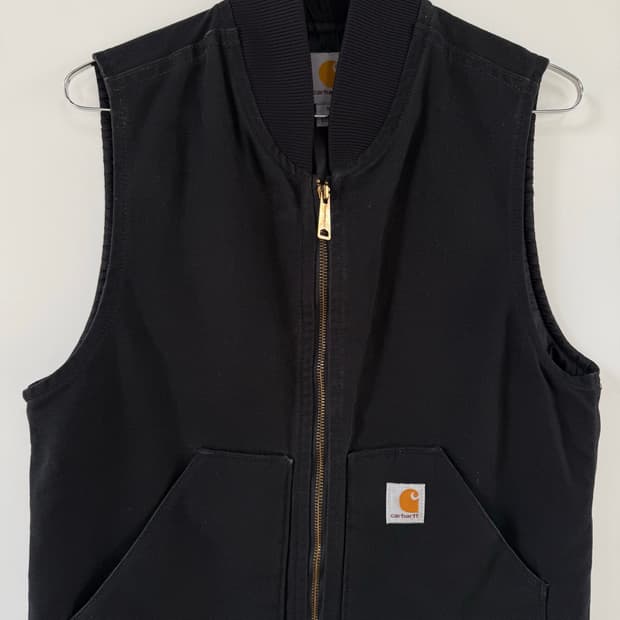 칼하트 Carhartt 오리지널 퀄트 라인드 덕 베스트 블랙 조끼 집업