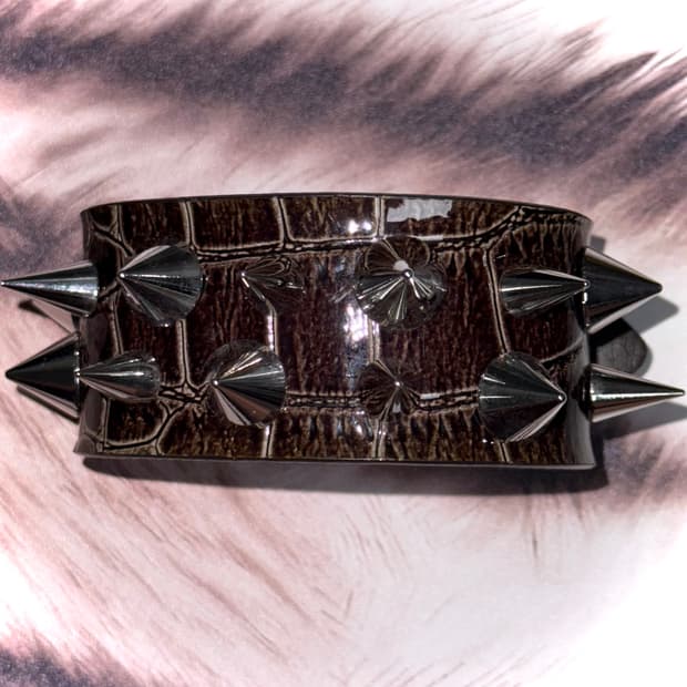 emo 펑크 스파이크 스터드 가죽 뱅글 팔찌