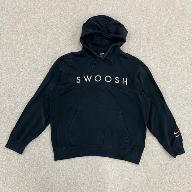 [XL] 나이키 스우시 풀오버 블랙 후드 티셔츠 0120M1