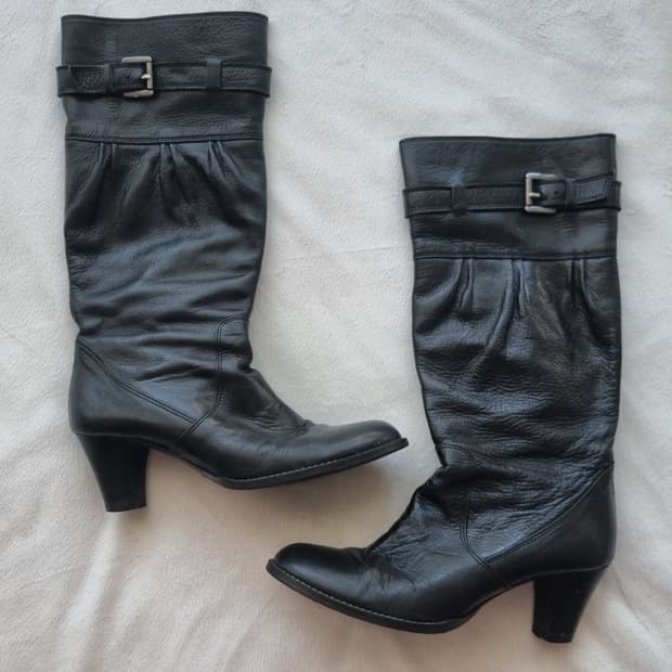 빈티지 긱시크 갸루 펑크 블랙 부츠