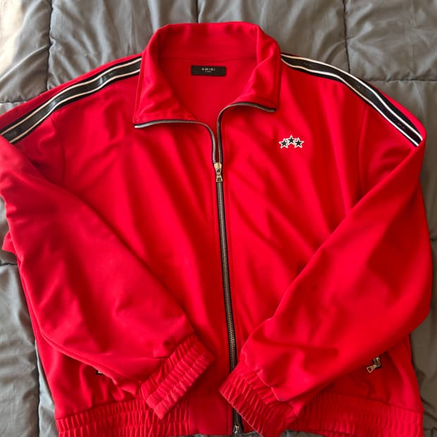 아미리 레더 트림 트랙 자켓 XL