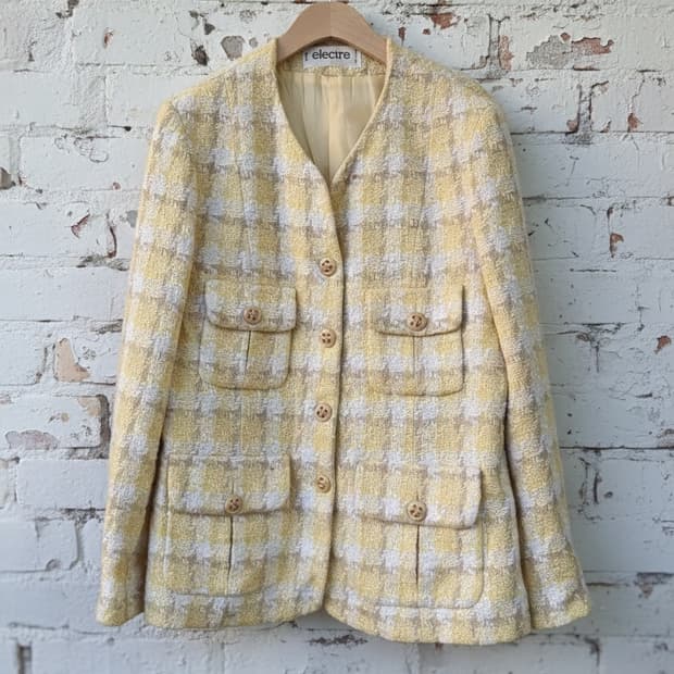 Made in France 레몬 버터 트위드 자켓