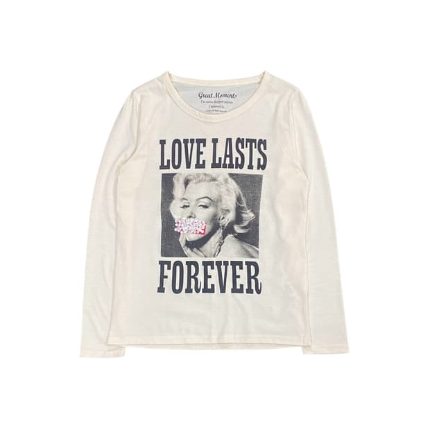 Japanese vtg 마릴린 먼로 프린팅 스팽글 롱슬리브