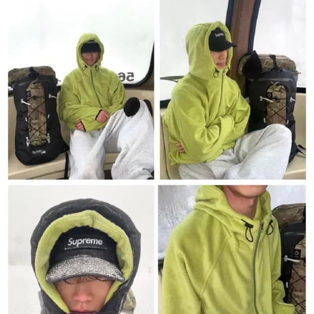 왓츠더유즈 올리브 후리스 후드집업