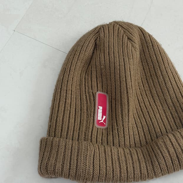 퓨마 베이지 골지 비니