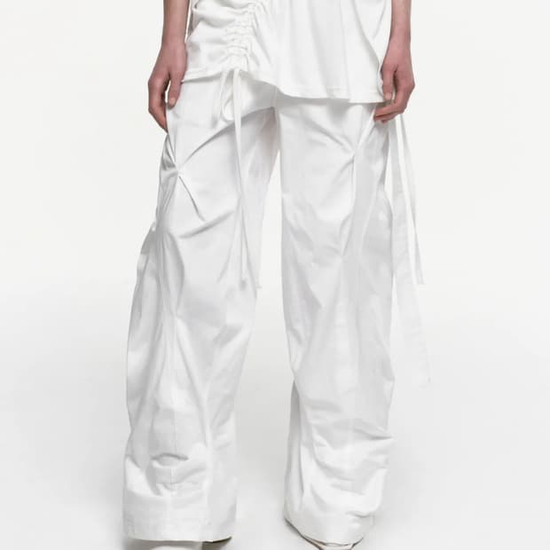 나체 DISTORTED DRAPING PANTS IVORY 디스톨티드
