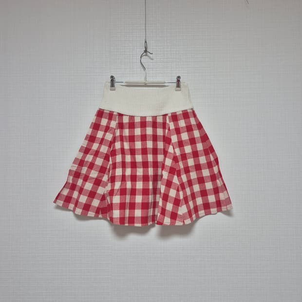 리즈리사 수선템 레드체크 면스커트