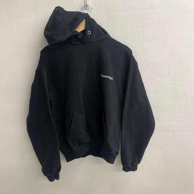 Diaspora 디아스포라 jpn 스몰 로고 블랙 후드티 M